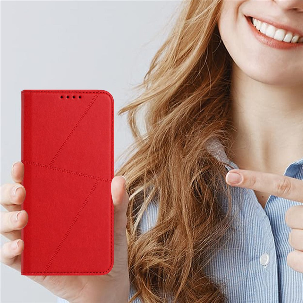 For Oppo Reno14 Pro 5G (China) / Oppo Reno14 Pro 5G (Global) Wallet Case Magnetic Closure Leather Flip Phone Cover with Stand - Red
