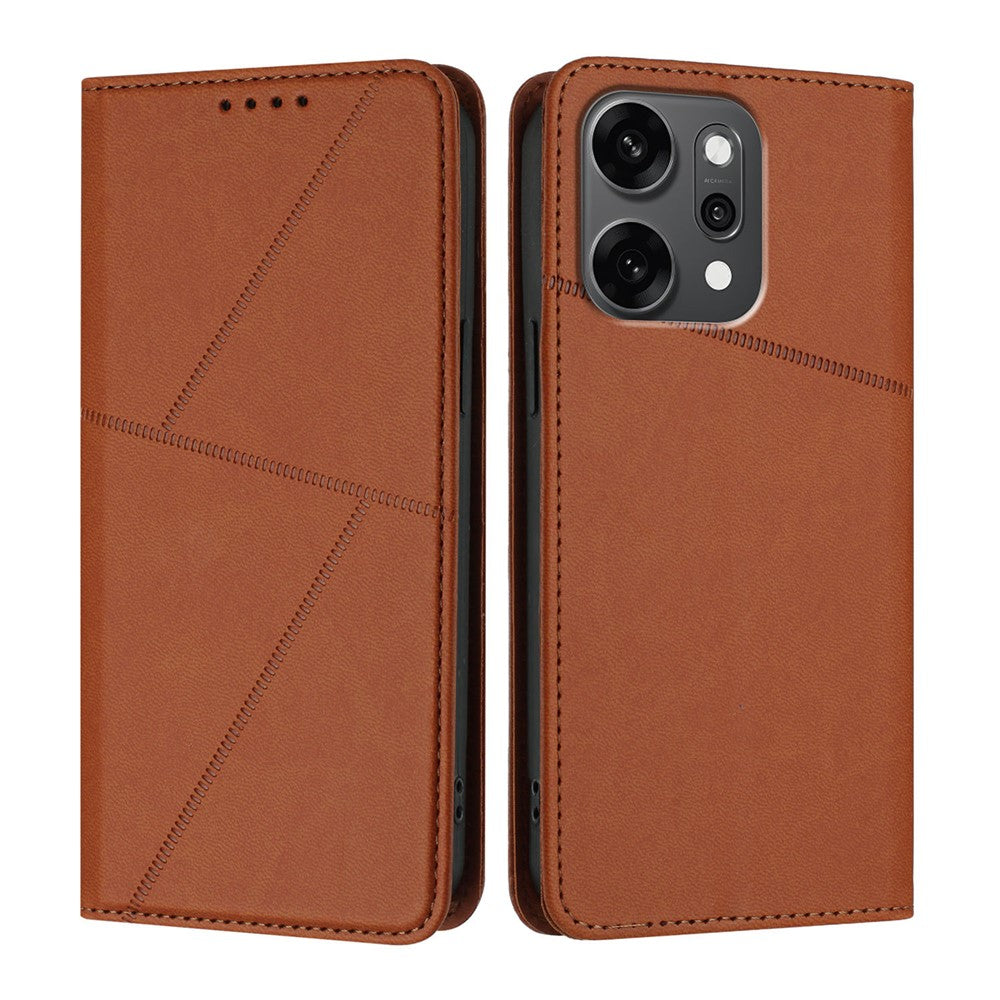 For Oppo Reno14 Pro 5G (China) / Oppo Reno14 Pro 5G (Global) Wallet Case Magnetic Closure Leather Flip Phone Cover with Stand - Coffee