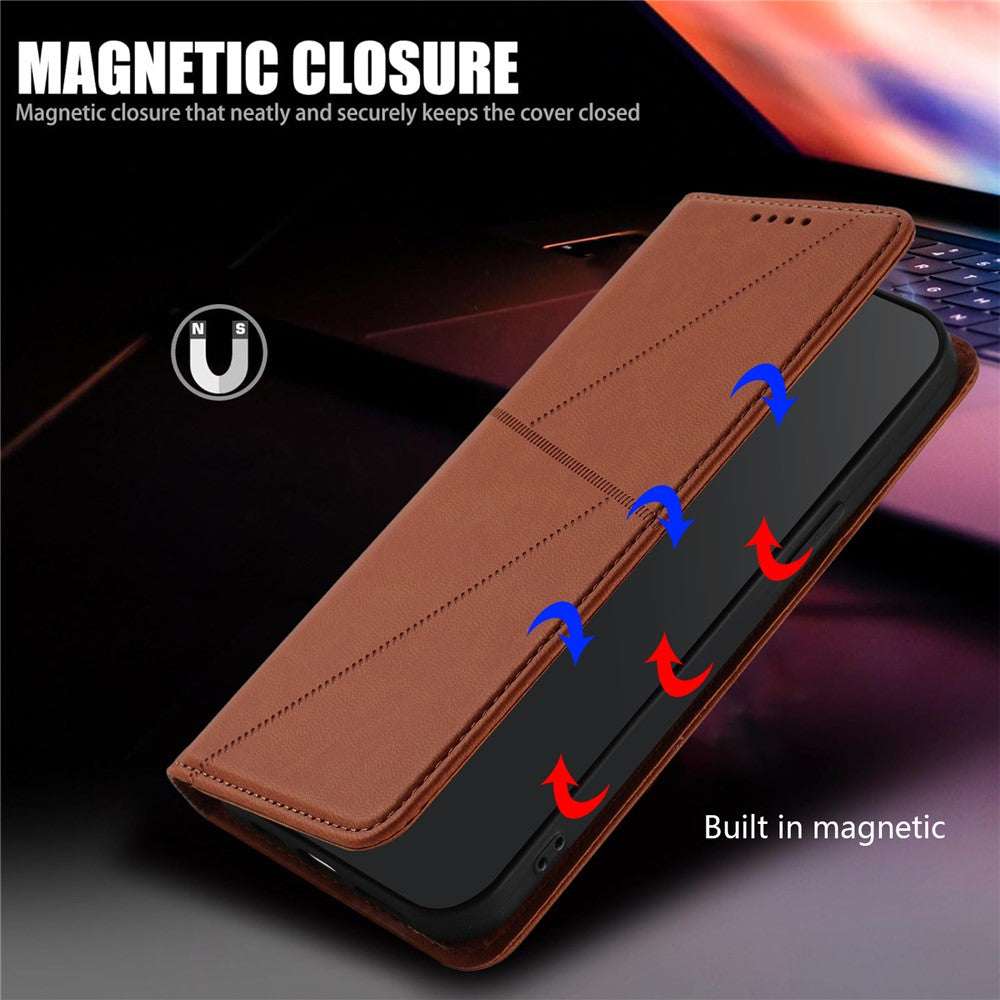 For Oppo Reno14 Pro 5G (China) / Oppo Reno14 Pro 5G (Global) Wallet Case Magnetic Closure Leather Flip Phone Cover with Stand - Coffee