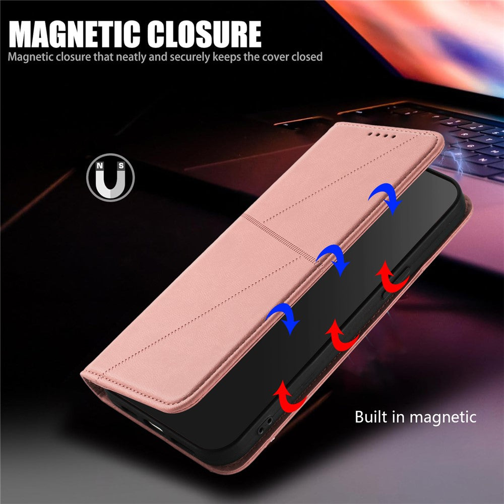 For Oppo Reno14 Pro 5G (China) / Oppo Reno14 Pro 5G (Global) Wallet Case Magnetic Closure Leather Flip Phone Cover with Stand - Pink