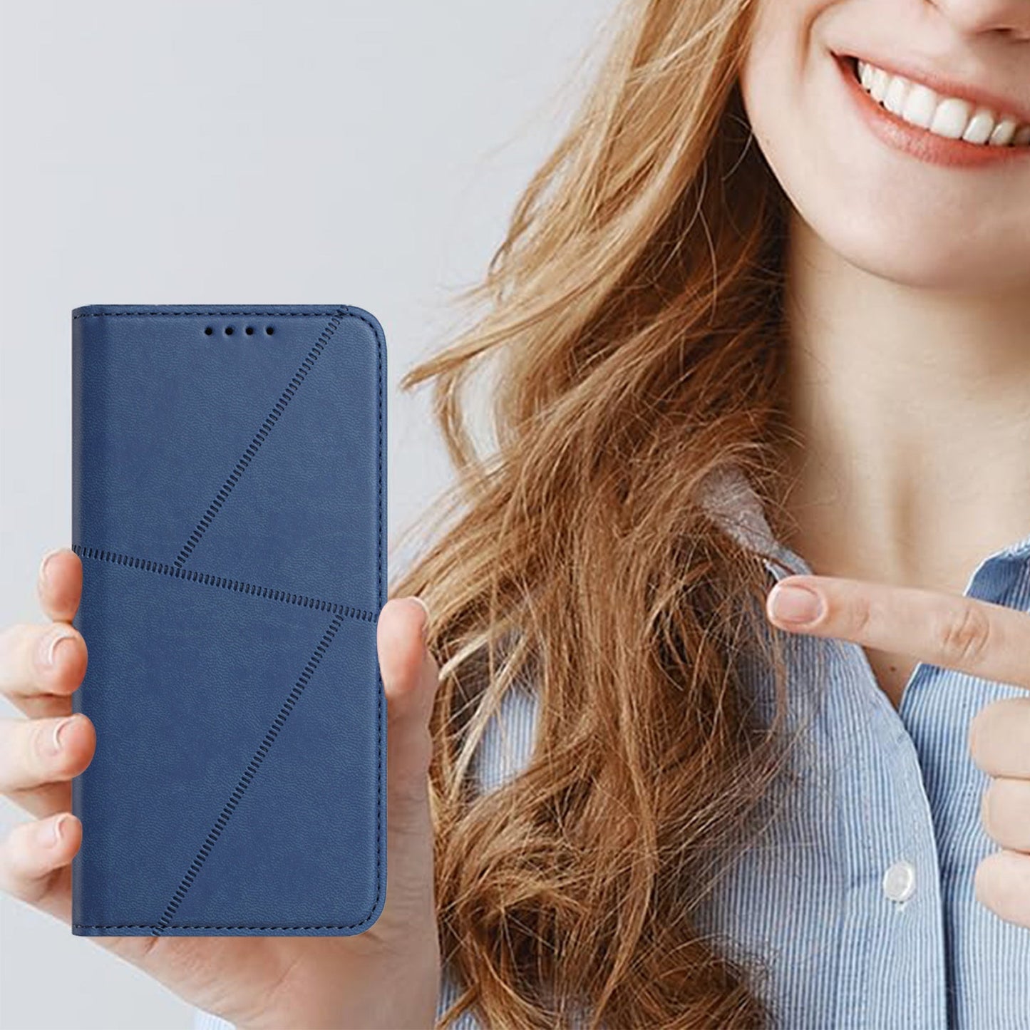 For Oppo Reno14 5G (China) / Oppo Reno14 5G (Global) Wallet Case Magnetic Closure Leather Flip Phone Cover with Stand - Royal Blue