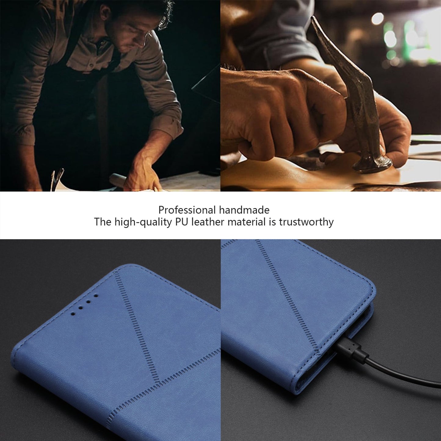 For Oppo Reno14 5G (China) / Oppo Reno14 5G (Global) Wallet Case Magnetic Closure Leather Flip Phone Cover with Stand - Royal Blue