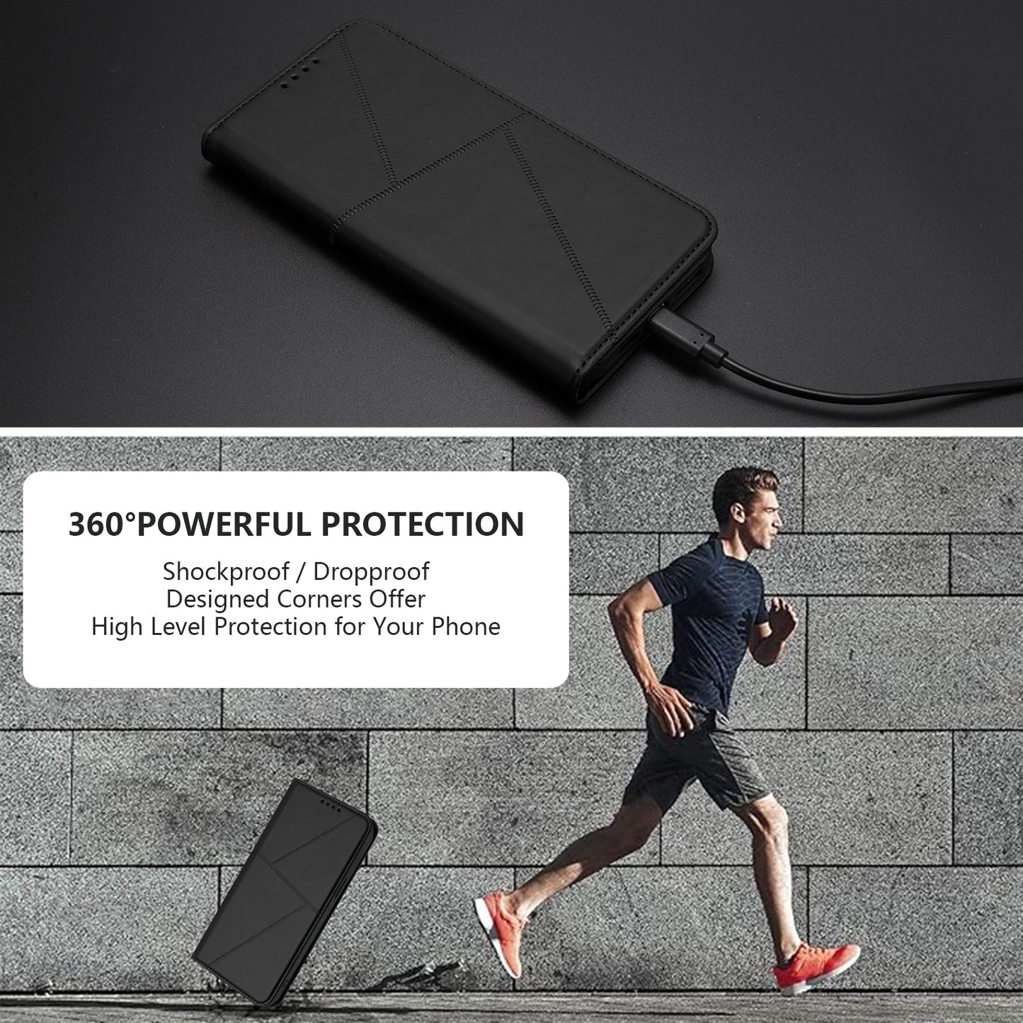 For Oppo Reno14 5G (China) / Oppo Reno14 5G (Global) Wallet Case Magnetic Closure Leather Flip Phone Cover with Stand - Black