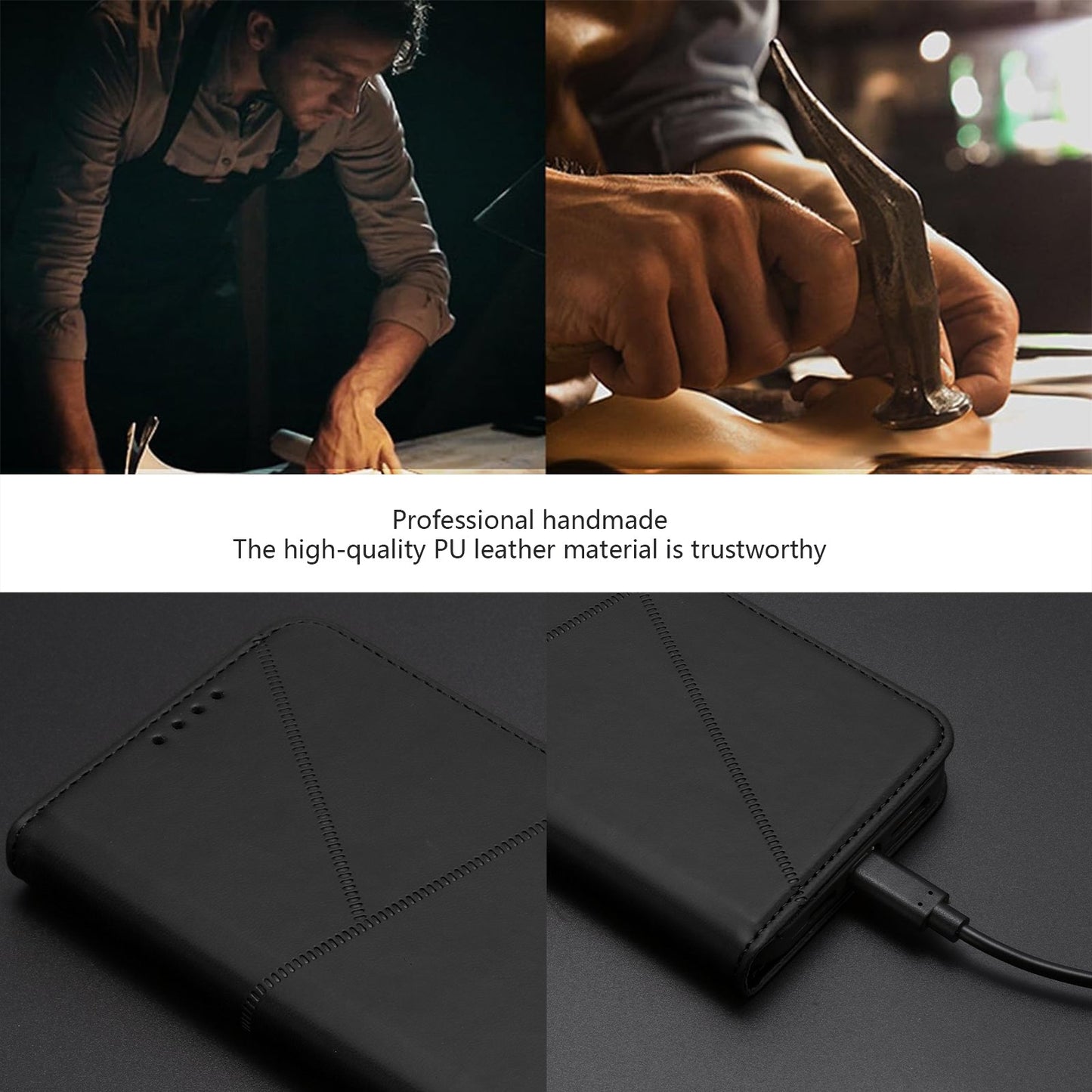 For Oppo Reno14 5G (China) / Oppo Reno14 5G (Global) Wallet Case Magnetic Closure Leather Flip Phone Cover with Stand - Black