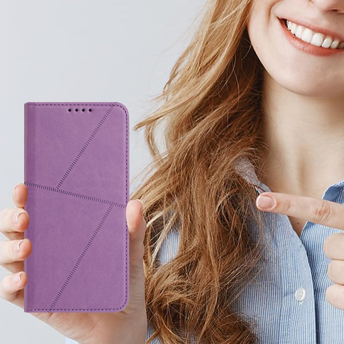 For Oppo Reno14 5G (China) / Oppo Reno14 5G (Global) Wallet Case Magnetic Closure Leather Flip Phone Cover with Stand - Purple