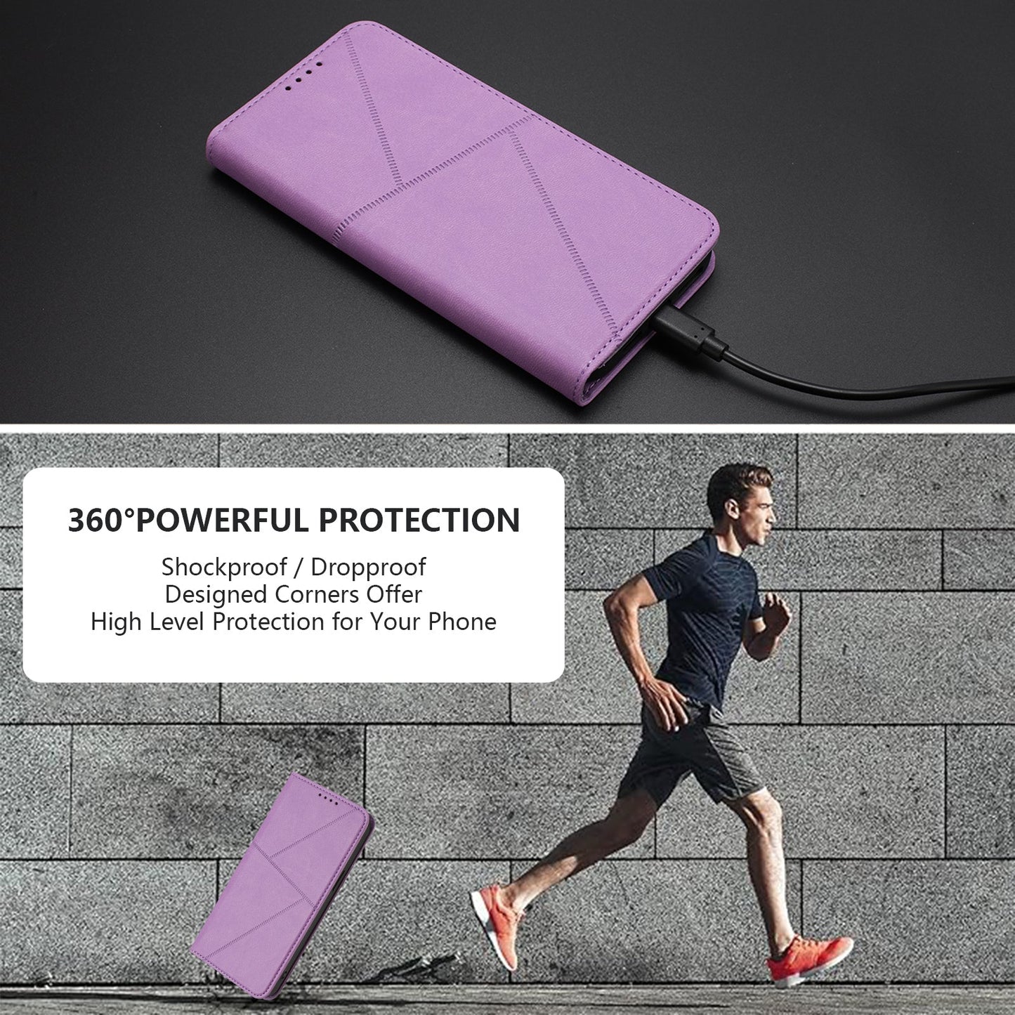 For Oppo Reno14 5G (China) / Oppo Reno14 5G (Global) Wallet Case Magnetic Closure Leather Flip Phone Cover with Stand - Purple