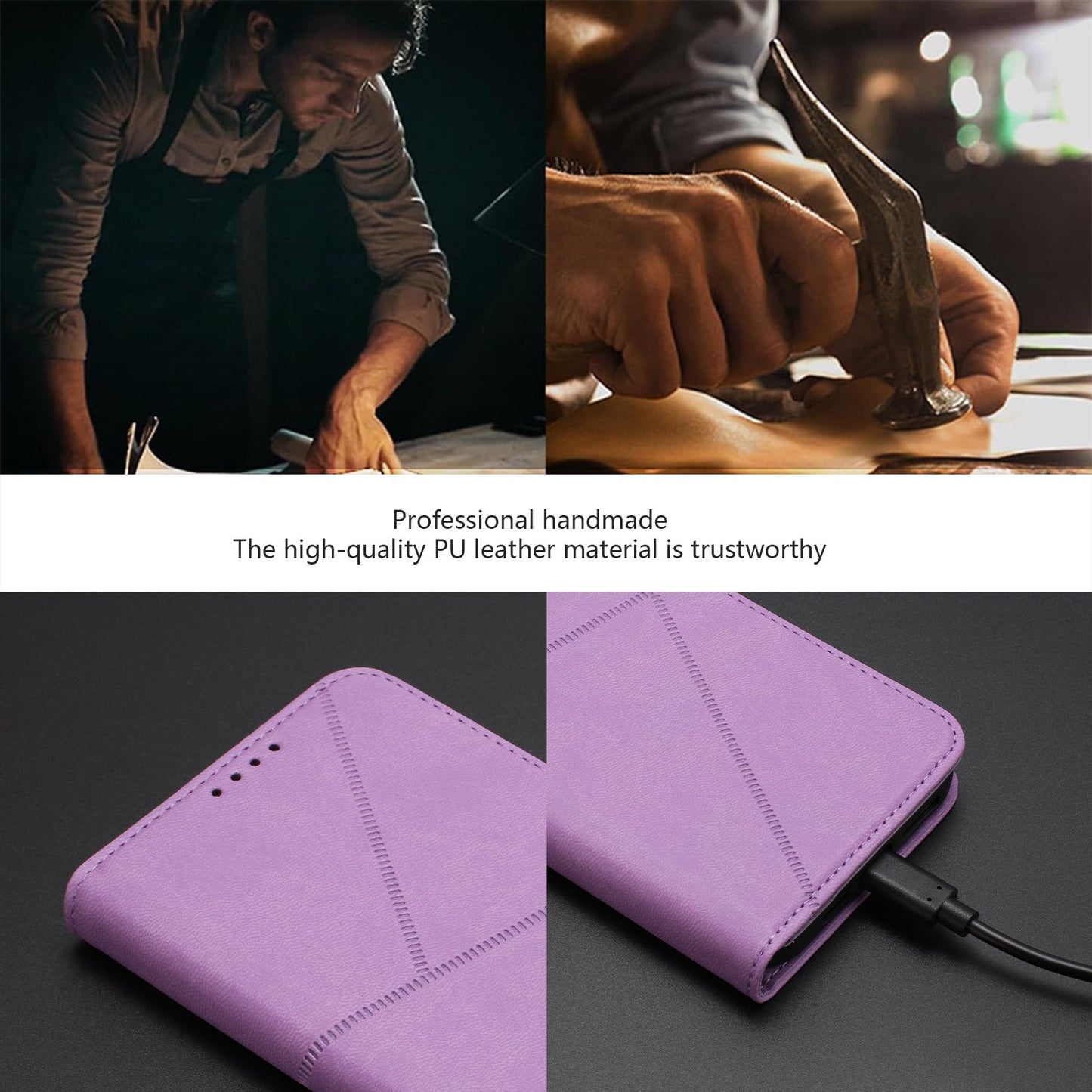 For Oppo Reno14 5G (China) / Oppo Reno14 5G (Global) Wallet Case Magnetic Closure Leather Flip Phone Cover with Stand - Purple
