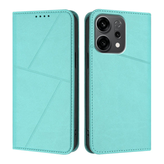 For Oppo Reno14 5G (China) / Oppo Reno14 5G (Global) Wallet Case Magnetic Closure Leather Flip Phone Cover with Stand - Light Blue