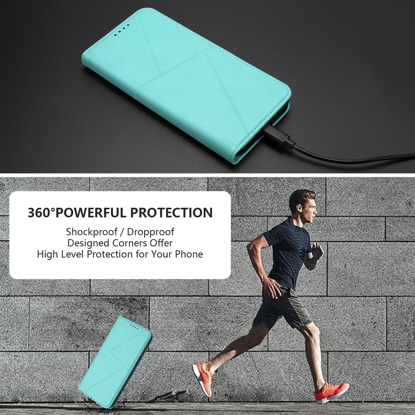 For Oppo Reno14 5G (China) / Oppo Reno14 5G (Global) Wallet Case Magnetic Closure Leather Flip Phone Cover with Stand - Light Blue