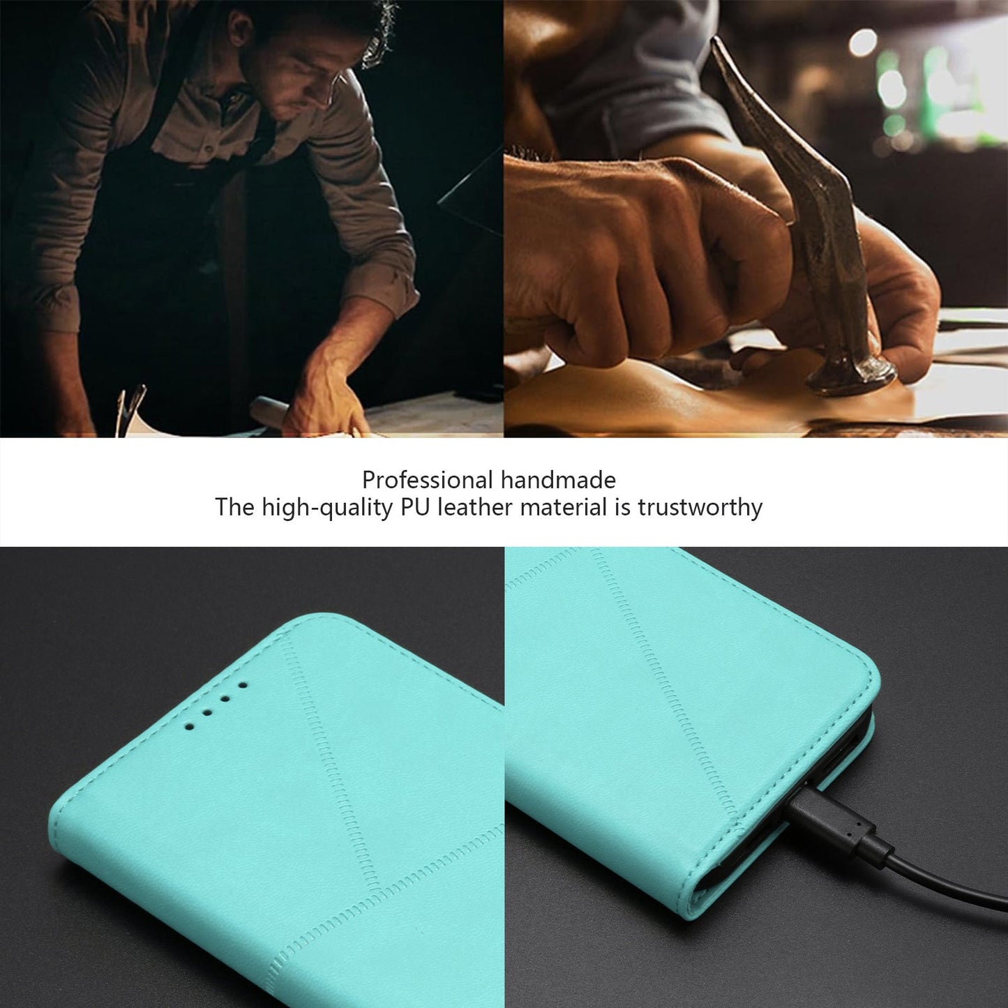 For Oppo Reno14 5G (China) / Oppo Reno14 5G (Global) Wallet Case Magnetic Closure Leather Flip Phone Cover with Stand - Light Blue