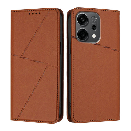 For Oppo Reno14 5G (China) / Oppo Reno14 5G (Global) Wallet Case Magnetic Closure Leather Flip Phone Cover with Stand - Coffee