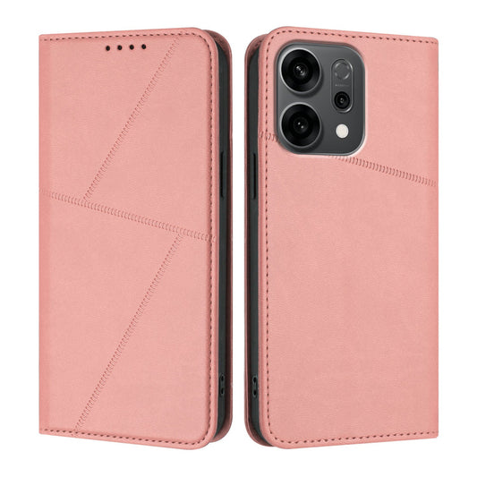 For Oppo Reno14 5G (China) / Oppo Reno14 5G (Global) Wallet Case Magnetic Closure Leather Flip Phone Cover with Stand - Pink