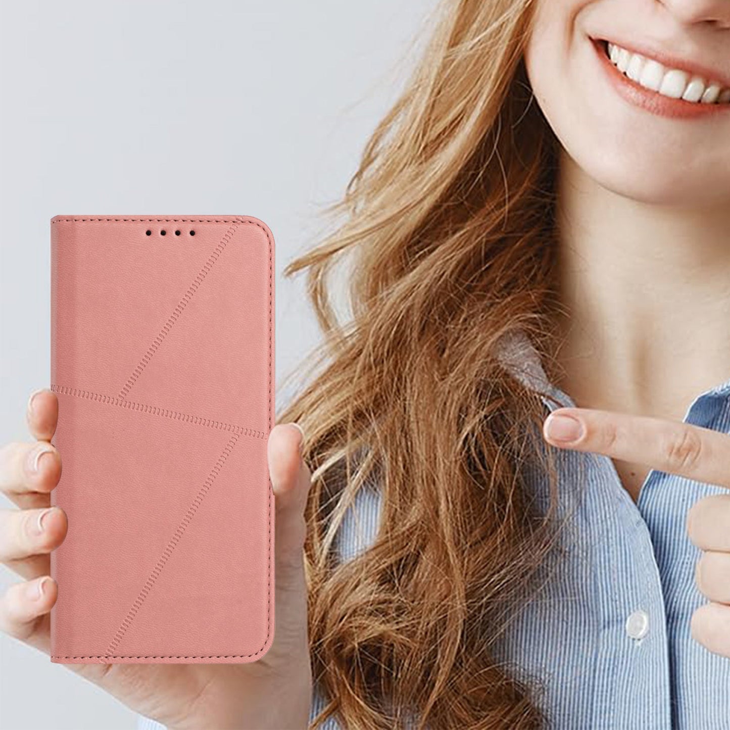 For Oppo Reno14 5G (China) / Oppo Reno14 5G (Global) Wallet Case Magnetic Closure Leather Flip Phone Cover with Stand - Pink