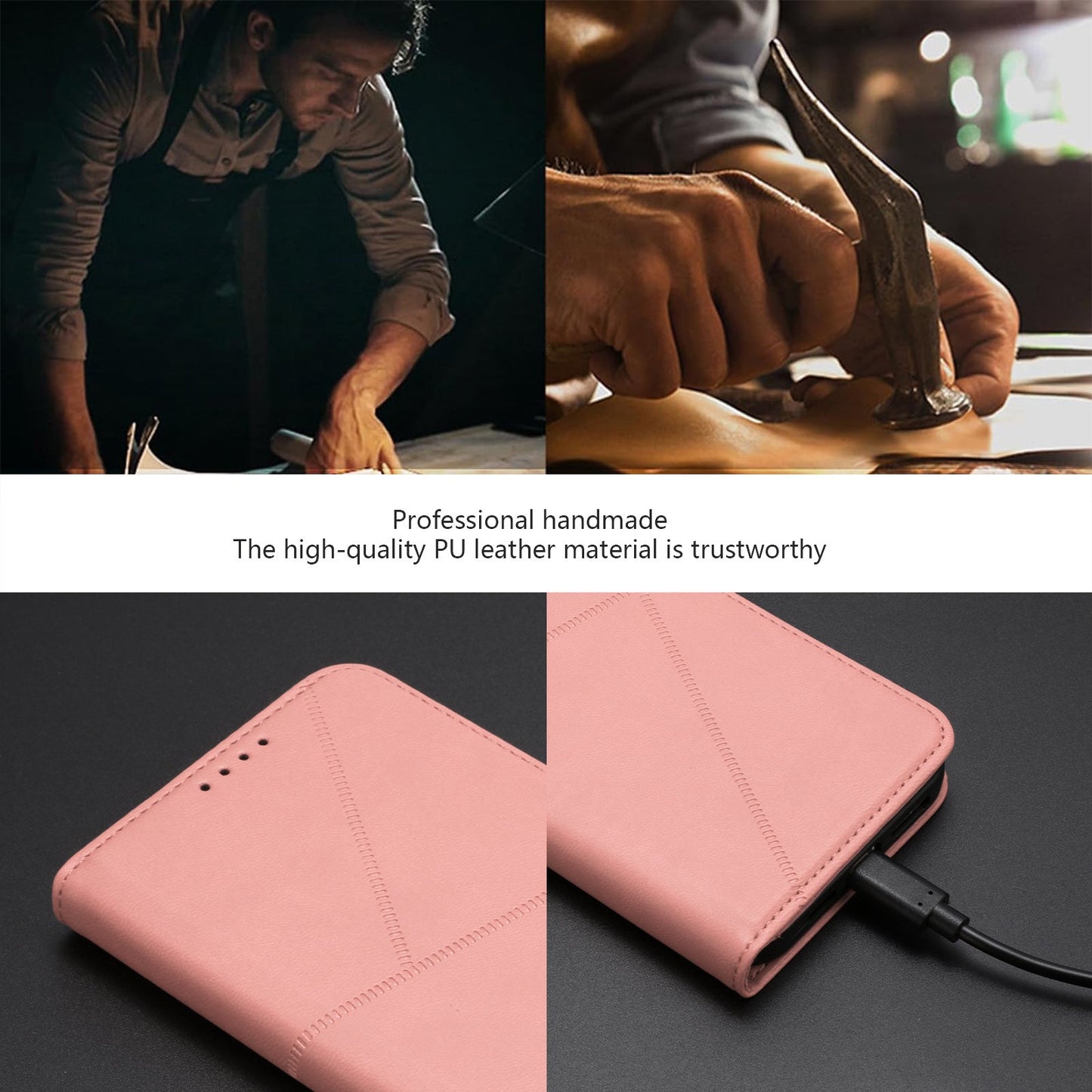 For Oppo Reno14 5G (China) / Oppo Reno14 5G (Global) Wallet Case Magnetic Closure Leather Flip Phone Cover with Stand - Pink