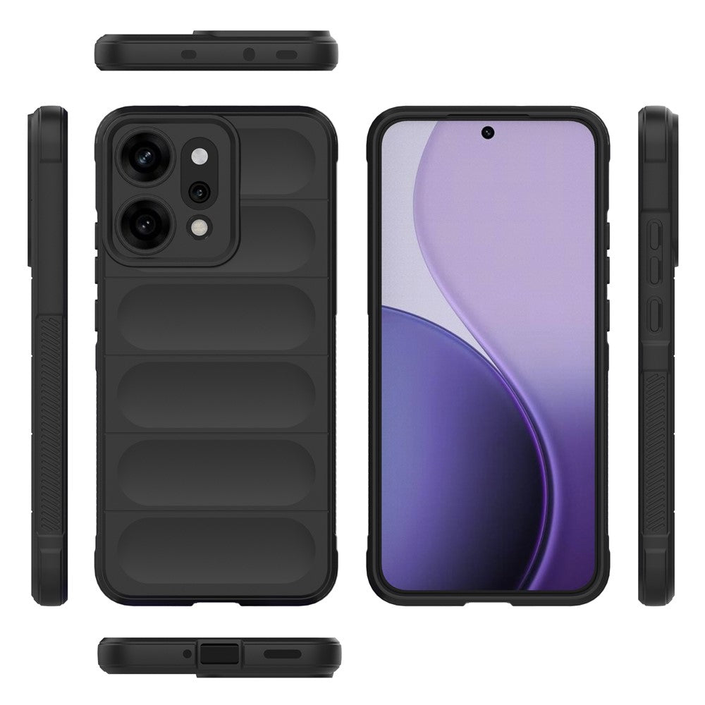 For Oppo Reno14 Pro 5G (Global) Case Anti-Drop Soft TPU Rugged Phone Back Cover - Black