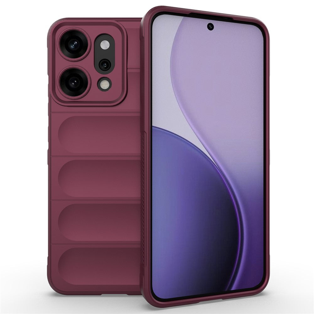 For Oppo Reno14 Pro 5G (Global) Case Anti-Drop Soft TPU Rugged Phone Back Cover - Wine Red