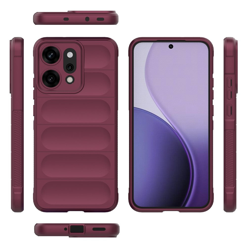 For Oppo Reno14 Pro 5G (Global) Case Anti-Drop Soft TPU Rugged Phone Back Cover - Wine Red