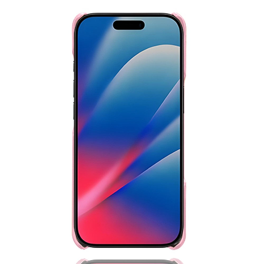 For iPhone 17 Pro Max Case Dual Card Slots PU Leather + Hard PC Phone Cover - Rose Gold