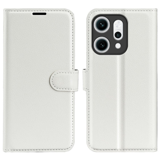 For Oppo Reno14 Pro 5G (China) / Oppo Reno14 Pro 5G (Global) Case Litchi Texture Shockproof Leather Wallet Phone Cover - White