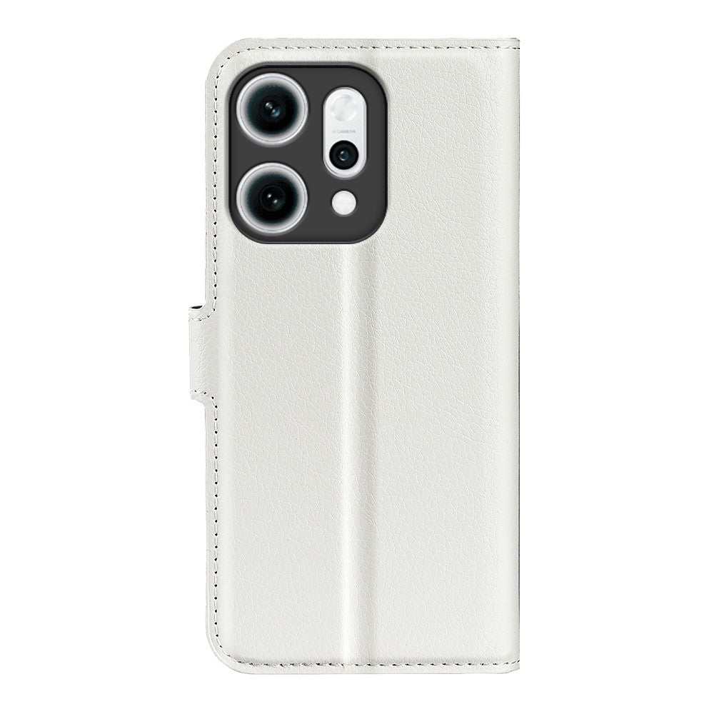 For Oppo Reno14 Pro 5G (China) / Oppo Reno14 Pro 5G (Global) Case Litchi Texture Shockproof Leather Wallet Phone Cover - White