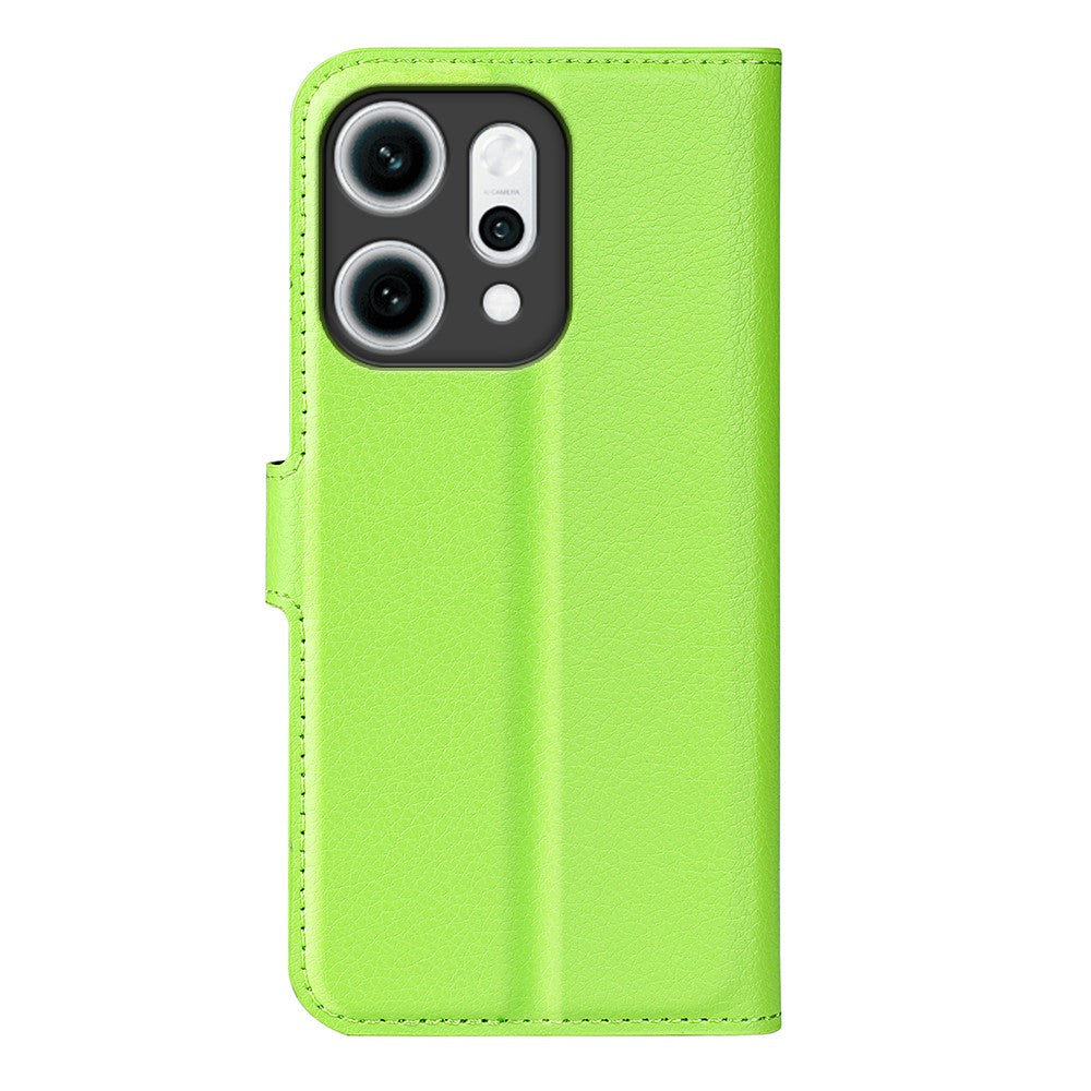 For Oppo Reno14 Pro 5G (China) / Oppo Reno14 Pro 5G (Global) Case Litchi Texture Shockproof Leather Wallet Phone Cover - Green