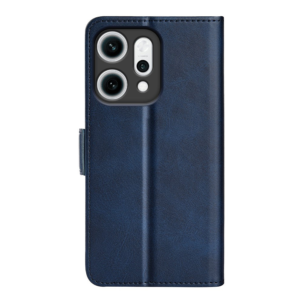 For Oppo Reno14 Pro 5G (Global) Case Calf Texture Leather Wallet Phone Cover -  Blue
