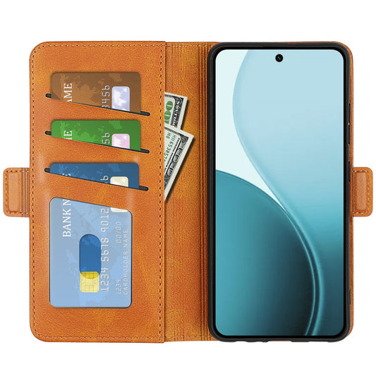 For Oppo Reno14 Pro 5G (Global) Case Calf Texture Leather Wallet Phone Cover - Yellow