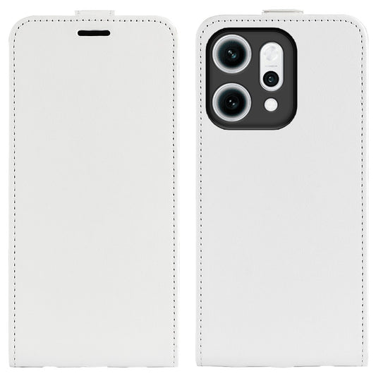 For Oppo Reno14 Pro 5G (Global) Case with Card Slots Vertical Flip Leather Phone Cover - Brown - White