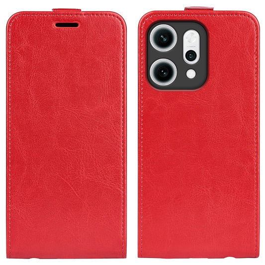 For Oppo Reno14 Pro 5G (Global) Case with Card Slots Vertical Flip Leather Phone Cover - Brown -  Red