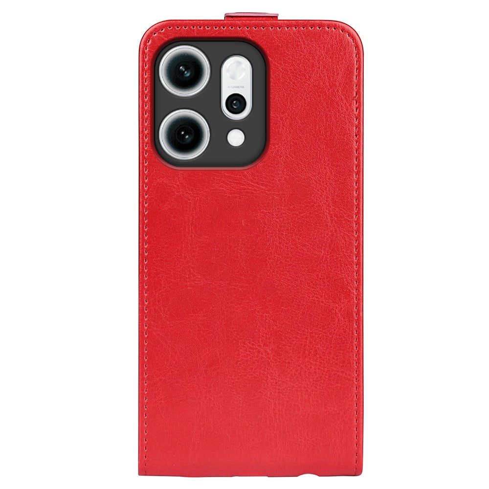 For Oppo Reno14 Pro 5G (Global) Case with Card Slots Vertical Flip Leather Phone Cover - Brown -  Red
