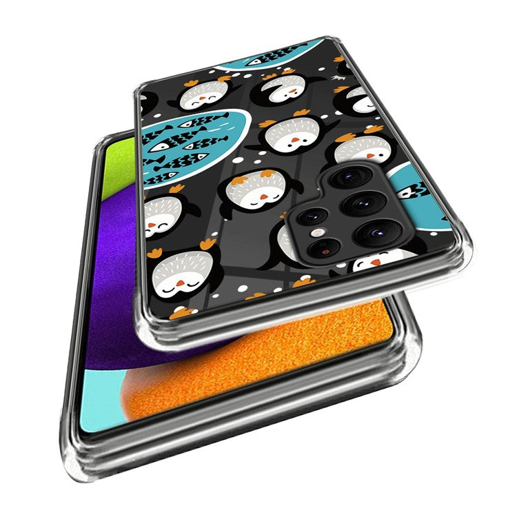 Pattern Printing TPU Case for Samsung Galaxy S23 Ultra, Stylish IMD Cellphone Protective Back Cover - Penguin