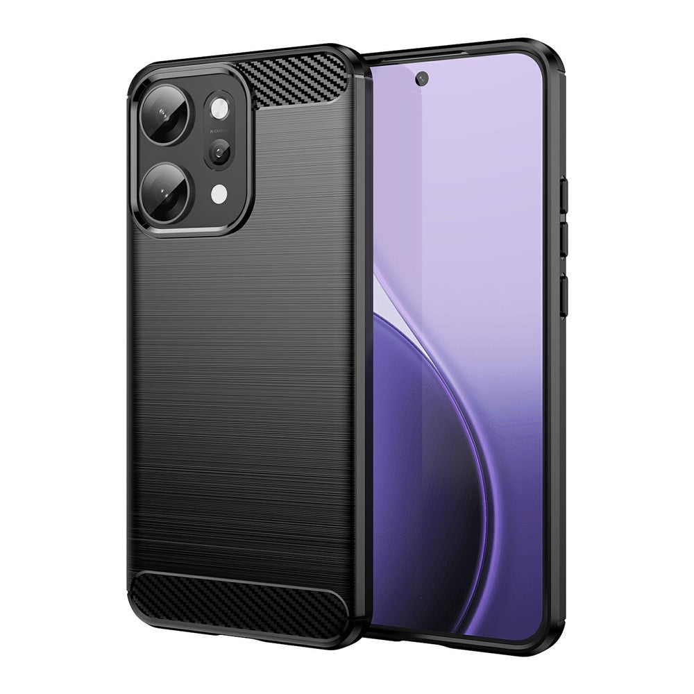 For Oppo Reno14 Pro 5G (Global) Case Protective Phone Cover Carbon Fiber Texture Brushed - Black