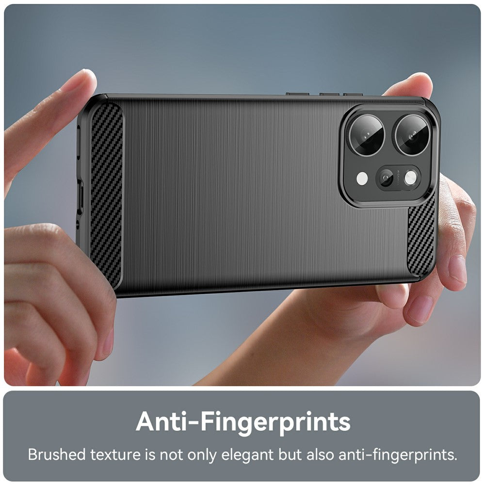 For Oppo Reno14 Pro 5G (Global) Case Protective Phone Cover Carbon Fiber Texture Brushed - Black
