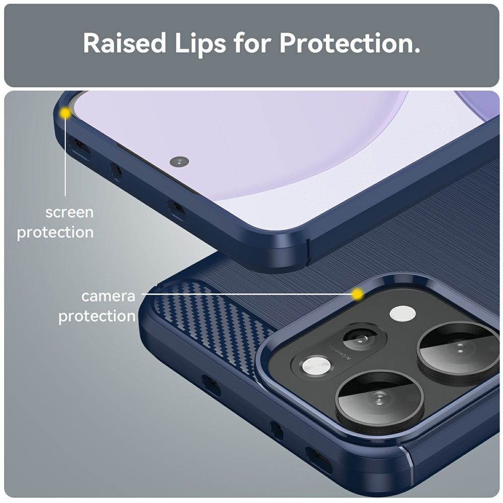For Oppo Reno14 Pro 5G (Global) Case Protective Phone Cover Carbon Fiber Texture Brushed - Blue