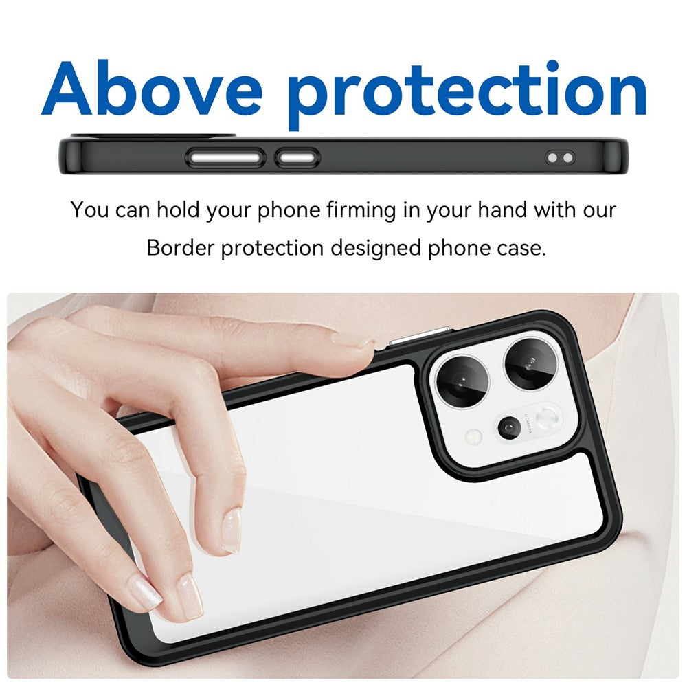 For Oppo Reno14 Pro 5G (Global) Case TPU + Acrylic Protective Clear Phone Cover - Black