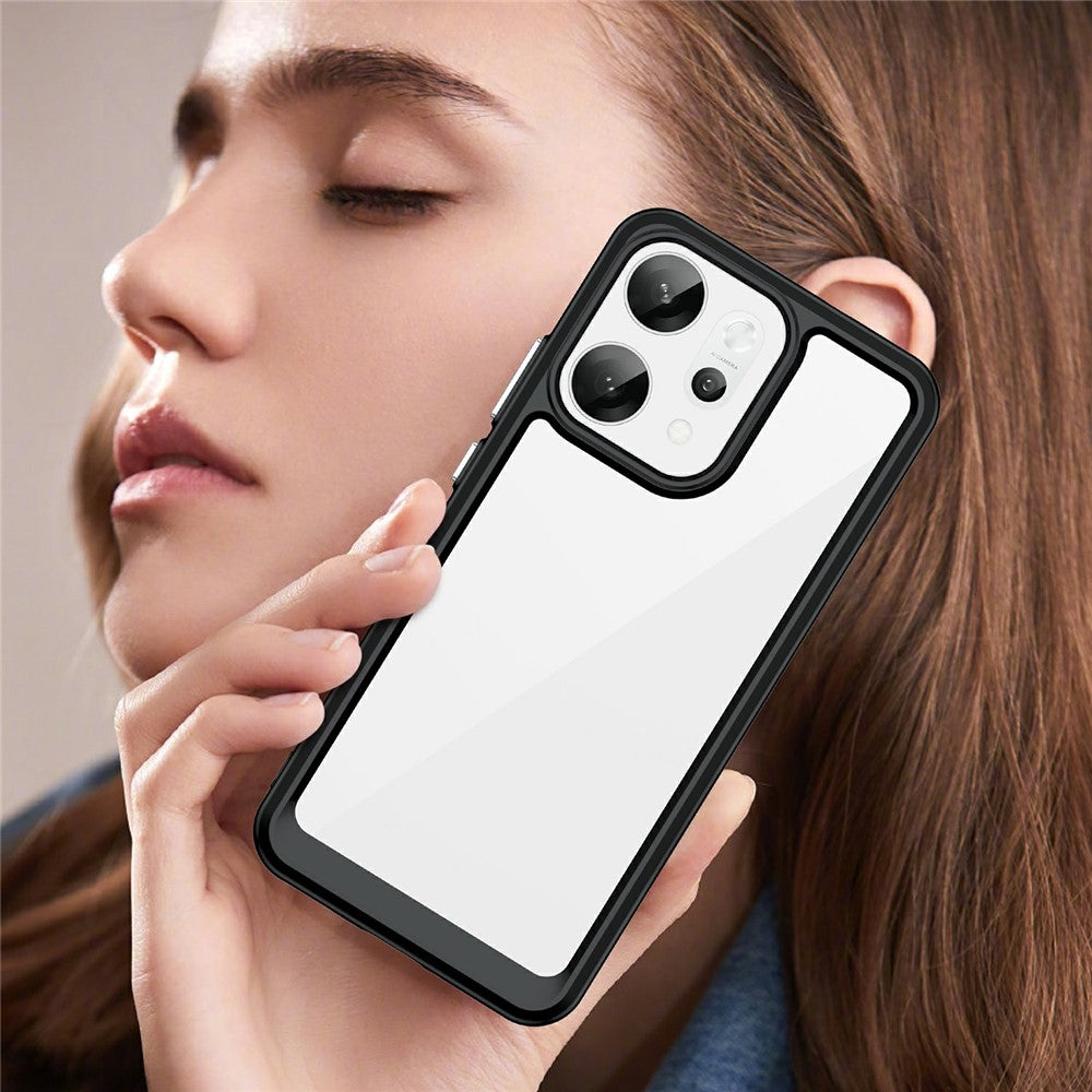 For Oppo Reno14 Pro 5G (Global) Case TPU + Acrylic Protective Clear Phone Cover - Black