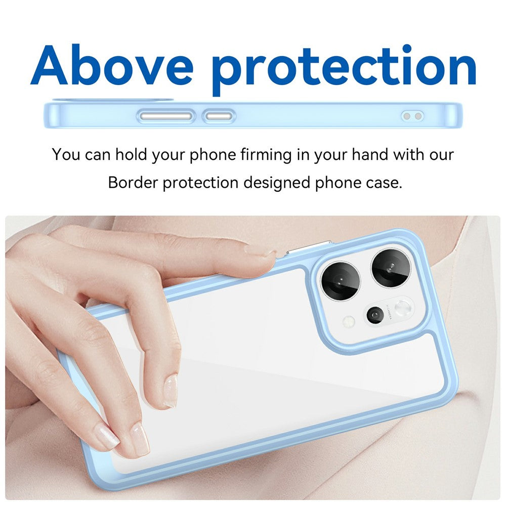 For Oppo Reno14 Pro 5G (Global) Case TPU + Acrylic Protective Clear Phone Cover - Blue