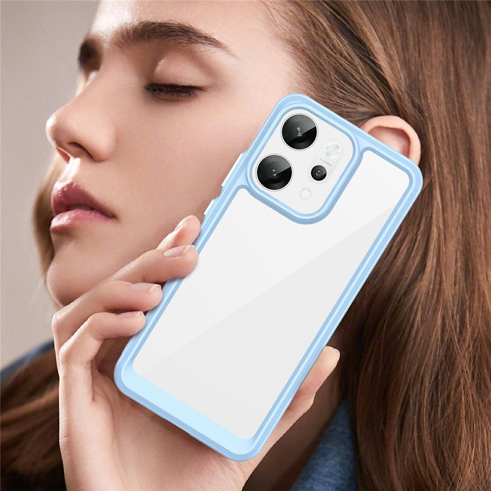 For Oppo Reno14 Pro 5G (Global) Case TPU + Acrylic Protective Clear Phone Cover - Blue