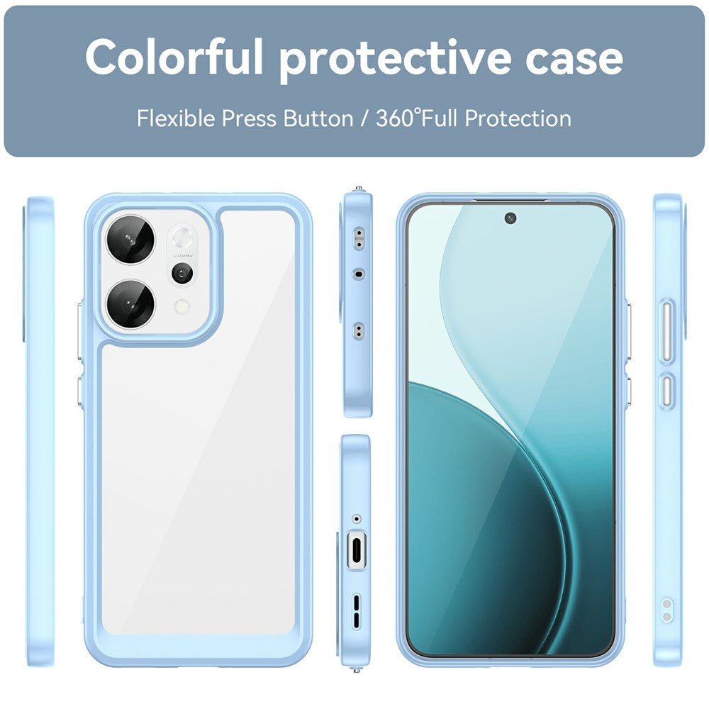 For Oppo Reno14 Pro 5G (Global) Case TPU + Acrylic Protective Clear Phone Cover - Blue