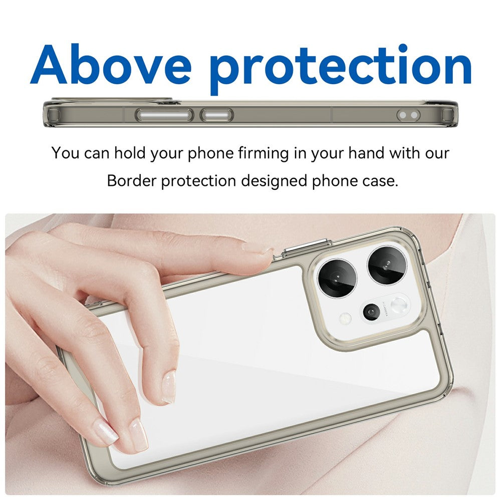 For Oppo Reno14 Pro 5G (Global) Case TPU + Acrylic Protective Clear Phone Cover - Transparent Grey