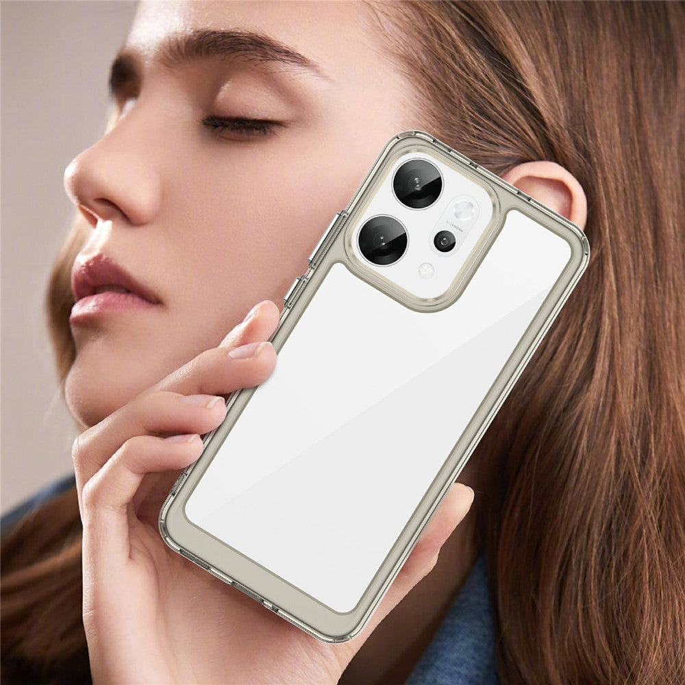 For Oppo Reno14 Pro 5G (Global) Case TPU + Acrylic Protective Clear Phone Cover - Transparent Grey