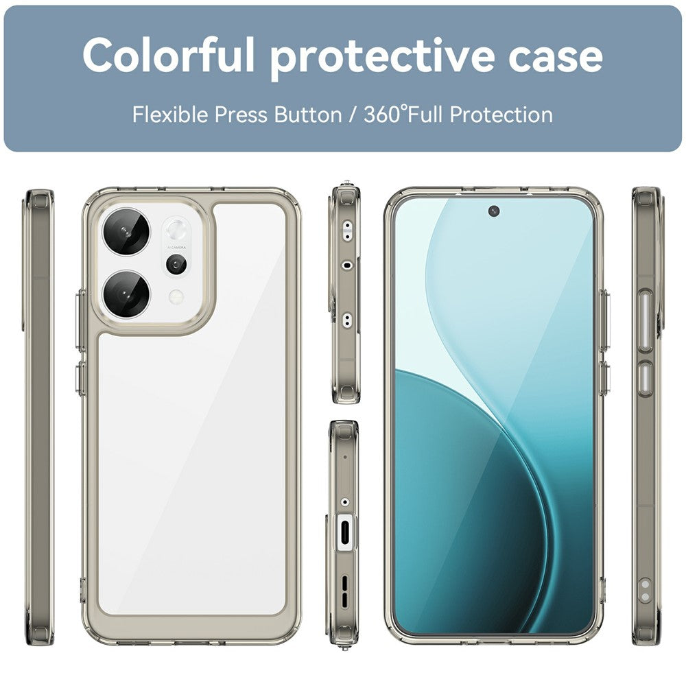 For Oppo Reno14 Pro 5G (Global) Case TPU + Acrylic Protective Clear Phone Cover - Transparent Grey