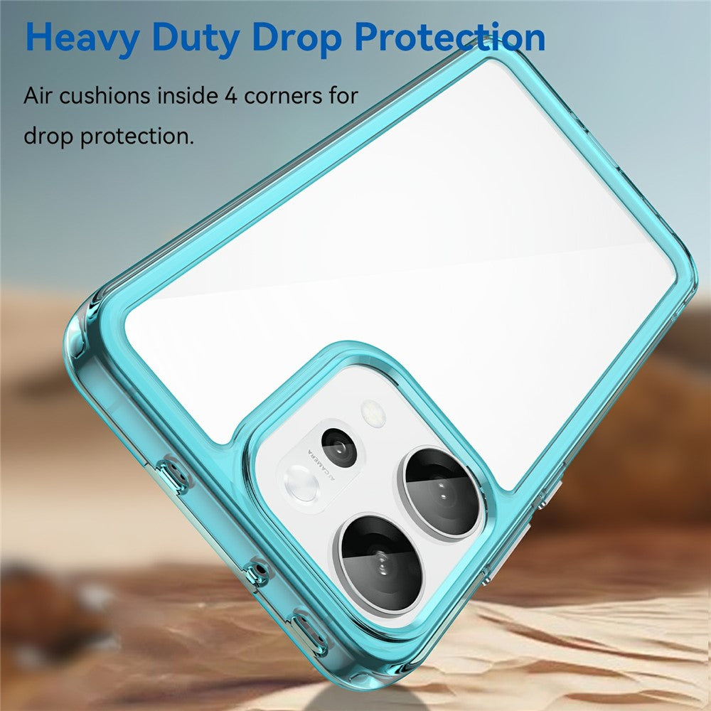 For Oppo Reno14 Pro 5G (Global) Case TPU + Acrylic Protective Clear Phone Cover - Transparent Blue