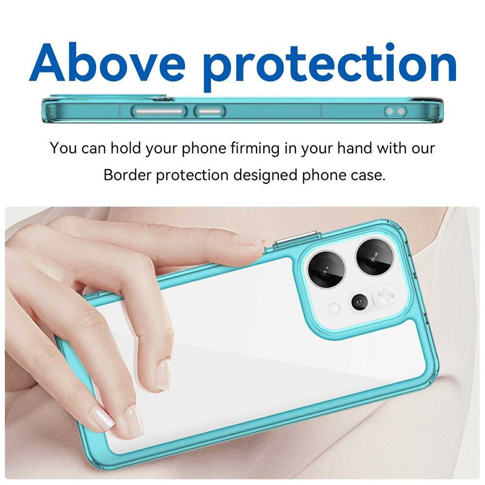 For Oppo Reno14 Pro 5G (Global) Case TPU + Acrylic Protective Clear Phone Cover - Transparent Blue