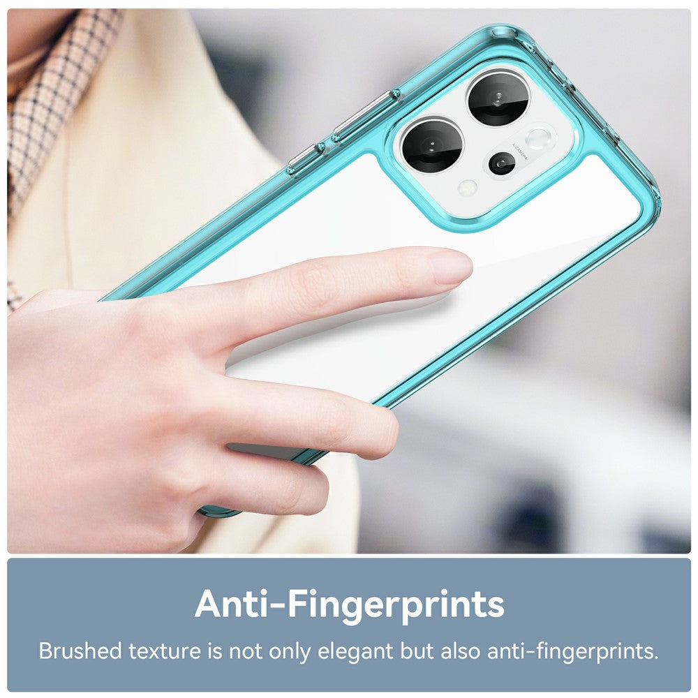 For Oppo Reno14 Pro 5G (Global) Case TPU + Acrylic Protective Clear Phone Cover - Transparent Blue