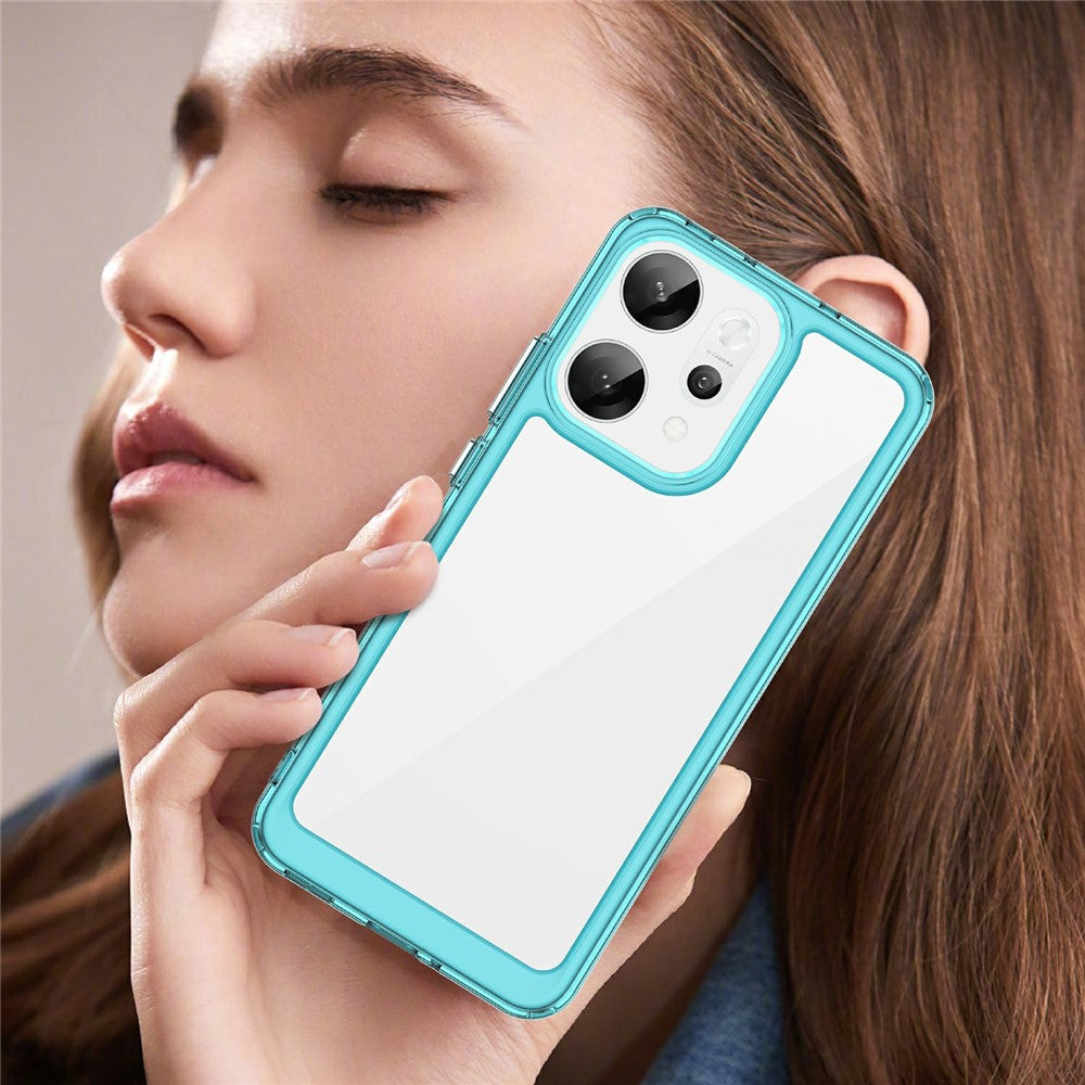 For Oppo Reno14 Pro 5G (Global) Case TPU + Acrylic Protective Clear Phone Cover - Transparent Blue