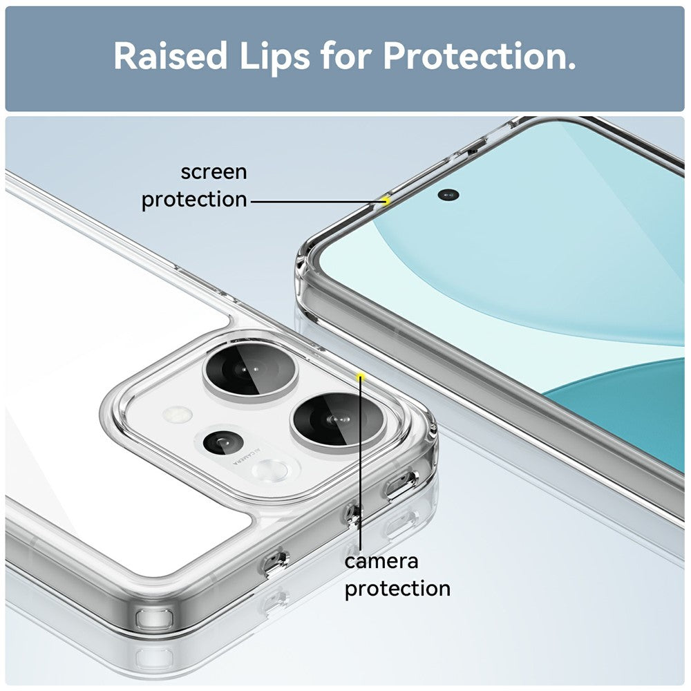 For Oppo Reno14 Pro 5G (Global) Case TPU + Acrylic Protective Clear Phone Cover - Transparent