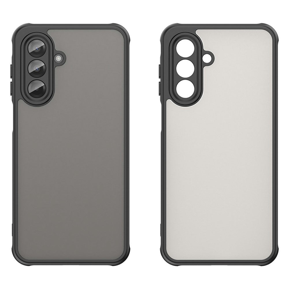 For Samsung Galaxy A17 5G Case Drop Proof Airbags Frosted Translucent PC + TPU Phone Back Cover - Black