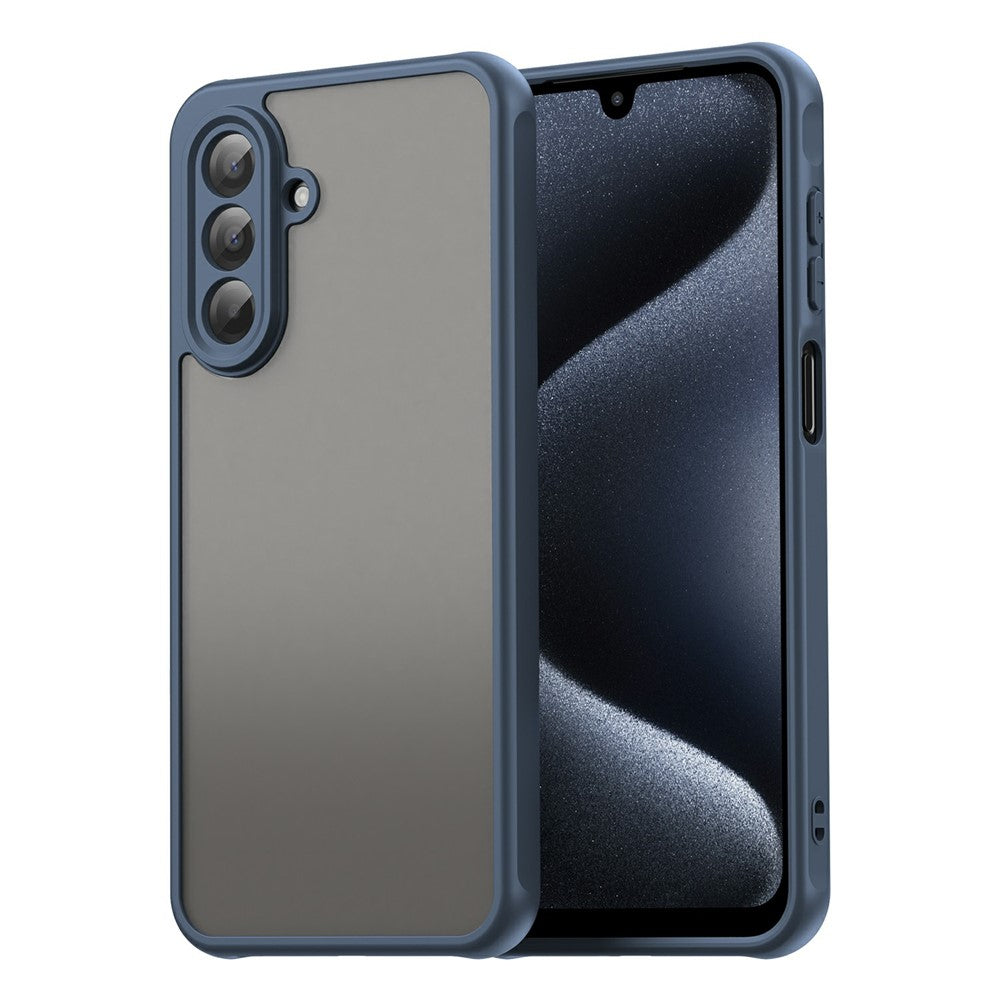 For Samsung Galaxy A17 5G Case Drop Proof Airbags Frosted Translucent PC + TPU Phone Back Cover - Blue