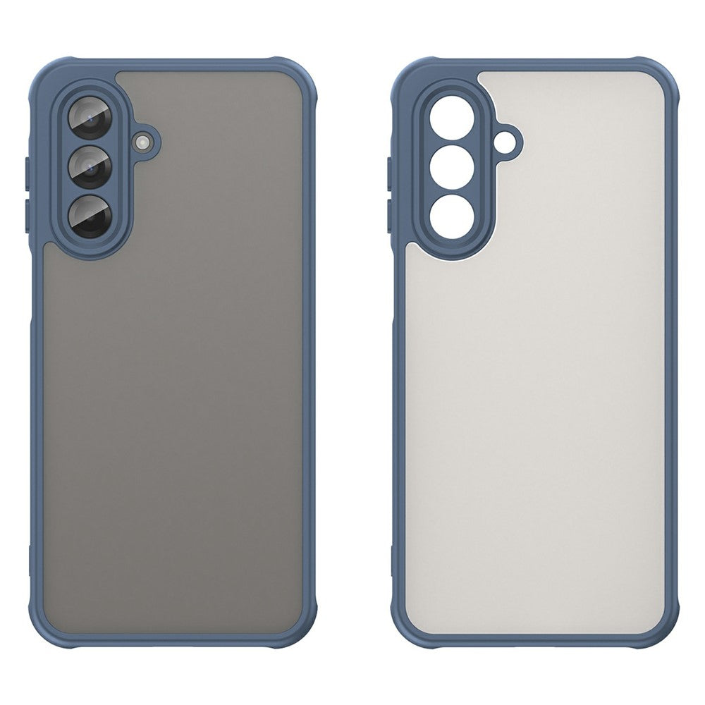 For Samsung Galaxy A17 5G Case Drop Proof Airbags Frosted Translucent PC + TPU Phone Back Cover - Blue